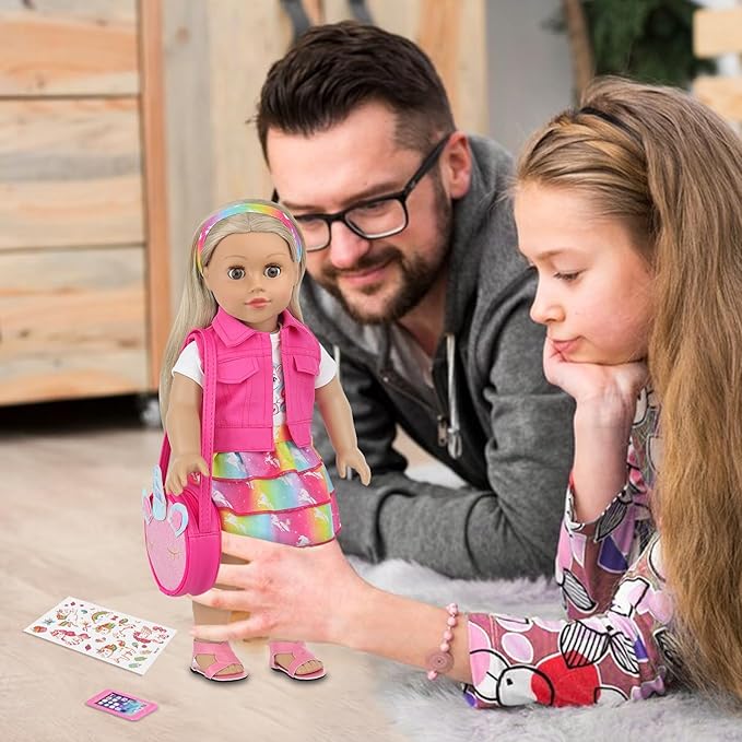 18 Inch American Doll Clothes and Accessories Casual Playset for Parent-Child Interaction Birthday Christmas Thanksgiving Day Gift Outdoor Accessories (Not Include Doll)