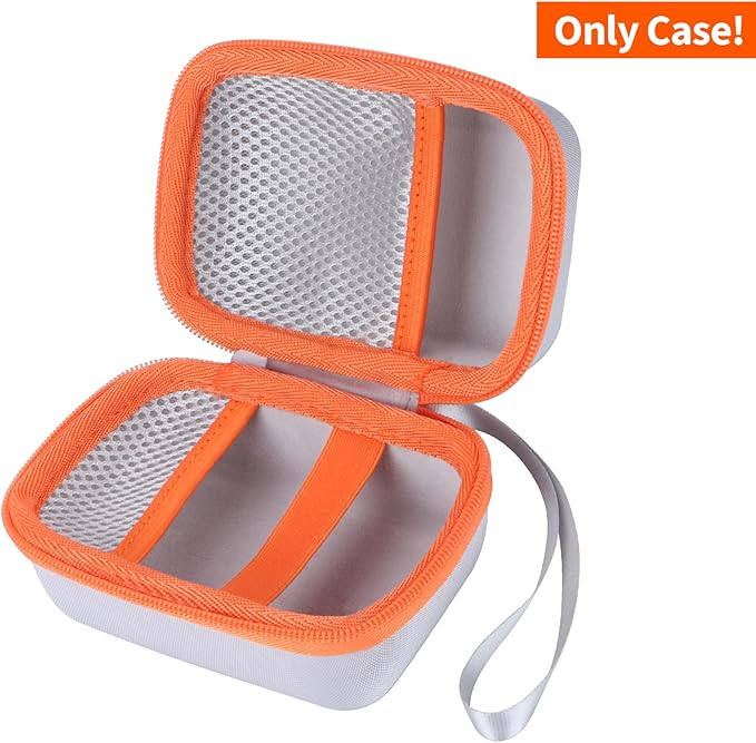 Storage Case Compatible with Yoto Mini Kids Audio Player Travel Device Plays Stories Music Podcast Radio Speaker (White + Orange Zipper)