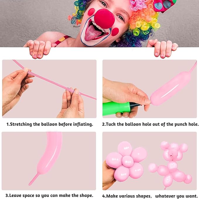 Light Pink Long Balloons Premium 260 Twisting Animals Magic Balloons for Birthday Kids Wedding Party Supply 100pcs