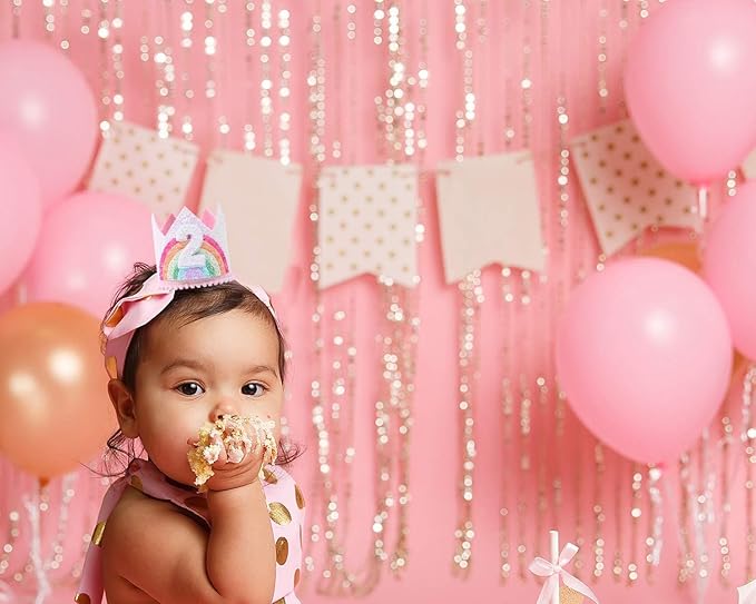 Birthday Rainbow Girl Crown, Birthday Hat for Event Party Supplies, Photo Props