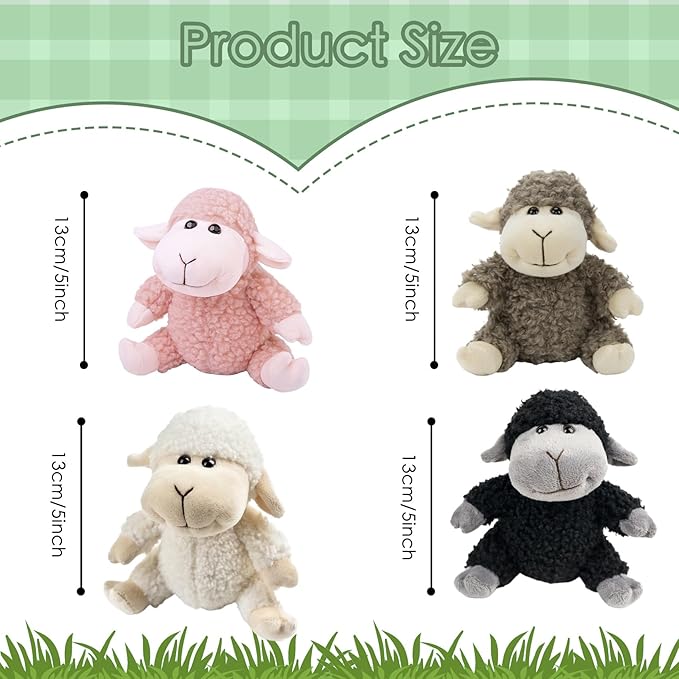 Tiny Heart Sheep Stuffed Animal, Sheep Plush Toy, Lamb Stuffed Animal Cute Soft Stuffed Lamb Kids Boys and Girls Birthday Home Decor Cuddly Pink Lamb Toys (Sitting Position)