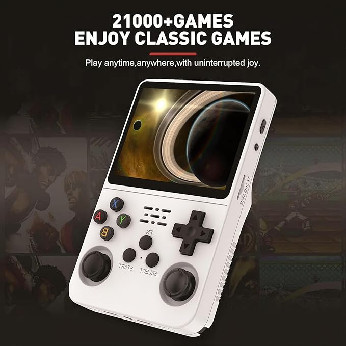 R36S Handheld Game Console, 3.5 Inch IPS Screen Open Source Linux System R36S Game Console, 128G TF Card 17000+ Games 10+ Emulators Consola R36S with Dual 3D Joysticks for Boys and Girls