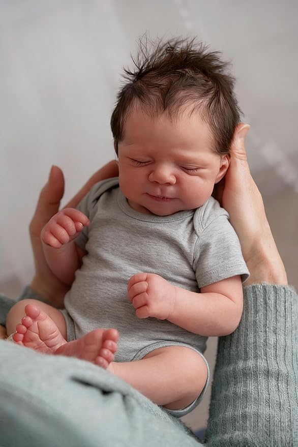 Anano Reborn Baby Dolls Boy, 18 in Realistic Baby Doll, Silicone Babys Doll Lifelike, Real Life Babys, Silicone Reborn Dolls Sleeping Lifelike Newborn Babies Doll's with Accessories
