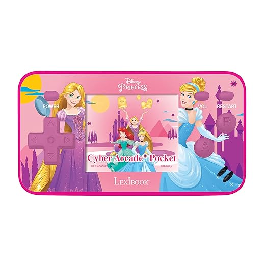 LEXiBOOK JL1895DP Disney Princess Handheld Console with 150 Games, Cyber Arcade Pocket, Pink