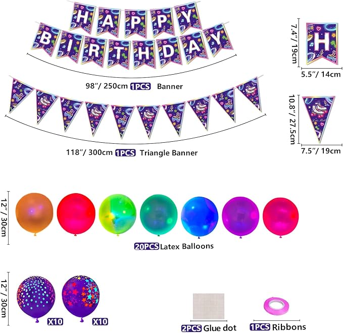 199 Pack Roller Skating Party Supplies Roll Theme Birthday Decoration Roller Skate Birthday Party Tableware Set Let's Roll Birthday Party Packs Serves 20, Purple
