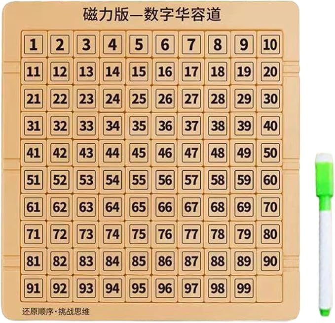 Slide Puzzle 1-99 Number Magnetic Educational Counting Toy - Doodle Board with Pen for Boys Girls Teens | Fun Learning Game for Easter Travel Christmas Holidays and Skill Development