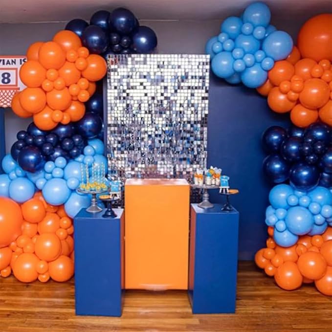 Dog Paw Balloons Orange and Blue 60pcs 12 Inch Paw Print Puppy Balloons Navy Blue Pastel Orange Beige Latex Helium Balloon for Boys Paw Space Theme Baby Shower Blue Birthday Party Decorations