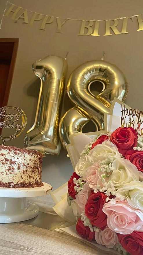 40 Inch Light Gold 3 Large Number Balloon, 3 13 23 30 33 36 Champagne Gold Birthday Party Decorations, Number Three Foil Balloons for Anniversary Party Graduations Celebration Supplies