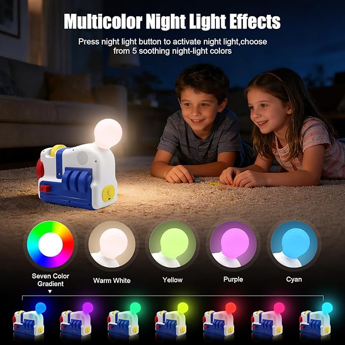 LUXONIC Story Machine Projector for Kids,Storytelling Machine, Storytime Projector with 32 Educational Story Films,Night Lights Storybook,Audio Play,Eye Protection,Toddler Toys,Gift for Kids Ages 3+