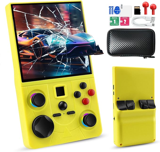 DC40V Retro Handheld Game Console - 4.0 Inch Retro Gaming Console with Preloaded 20,000+ Classic Games, Open Source Linux System, Built-in 64G TF Card, Portable Pocket Hand Held Video Game