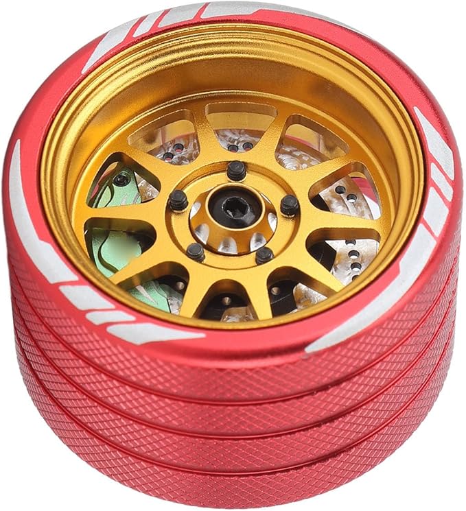 Acouto Lightweight Aluminum Alloy Remote Control Handwheel with Simulation Disc for NB4 RC Car - Enhance Performance & (D Type)