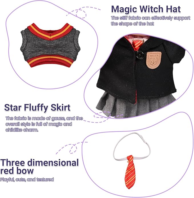 Magic Academy Style Doll Clothes Accessories, 17cm Doll Outfits for Display, Photo Props, Collectors, Birthday Halloween