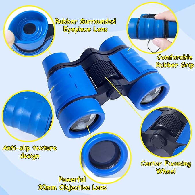 ESSENSON Binoculars for Kids Toys Gifts for Age 3-12 Years Old Boys Girls Kids Telescope Outdoor Toys for Sports and Outside Play Hiking, Bird Watching, Travel, Camping, Birthday Presents (Dark Blue)