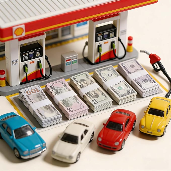 500PCS 1:12 Miniature Scene Dollars Set, 5 10 20 50 100 Fake Bill Prop Money, Realistic Tiny Mixed Denominations Stacks for Dollhouse Accessories