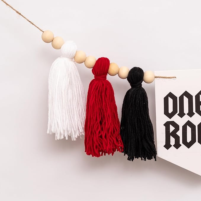 Gostman One Rocks High Chair Banner - Rock And Roll 1st Birthday Party Decorations,Black First Birthday Party Supplies (one rocks banner)