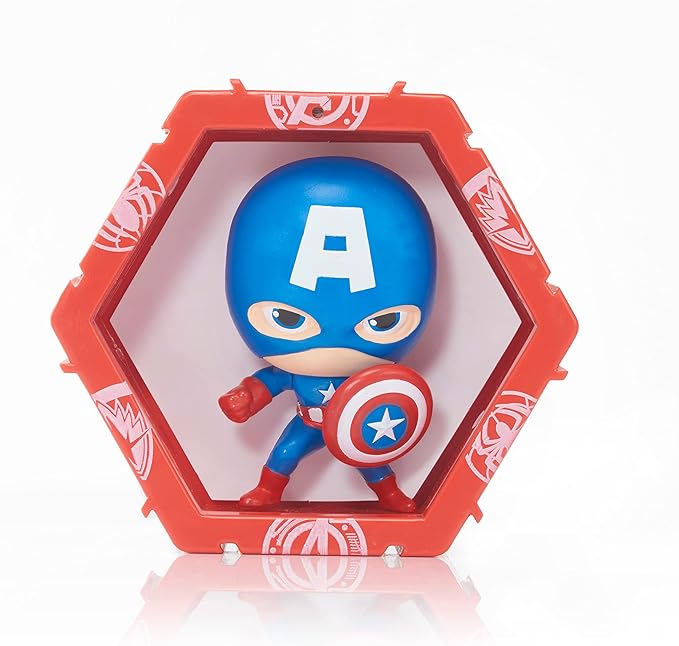 Wow! PODS Avengers Collection - Captain America | Superhero Light-Up Bobble-Head Figure | Official Marvel Collectable Toys & Gifts 4 inches