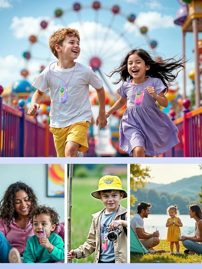 Walkie Talkies for Kids Rechargeable,Toys for Boys and Girls Ages 3-12, 3 Pack Long Range 2-Way Radios, Birthday Gifts,Christmas Stockings, Outdoor Play, Family Games, Hiking Camping Gear
