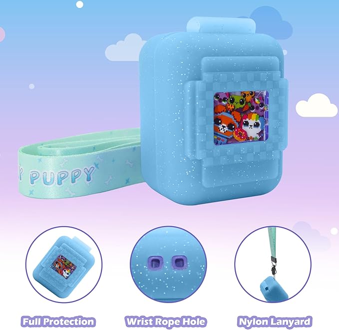Silicone Cover for Bitzee Interactive Toy Digital Pet with Lanyard, Protective Case Holder Skin for Bitzee Virtual Electronic Pets (blue)