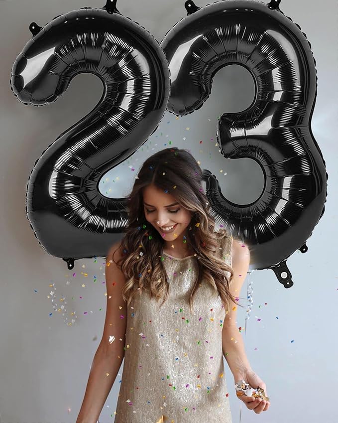 40 Inch Black Number Balloon 0-9(Zero-Nine), Big Size Happy Birthday Balloon, Foil Helium Big Number Balloon for Birthday Celebration Decorations Graduations Anniversary Photo Shoot