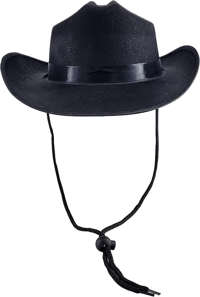 The Dreidel Company Cowboy Felt Western Hat, 22" Circumference Dress Up Costume Clothes for Kids, Pretend Play, Party Favors
