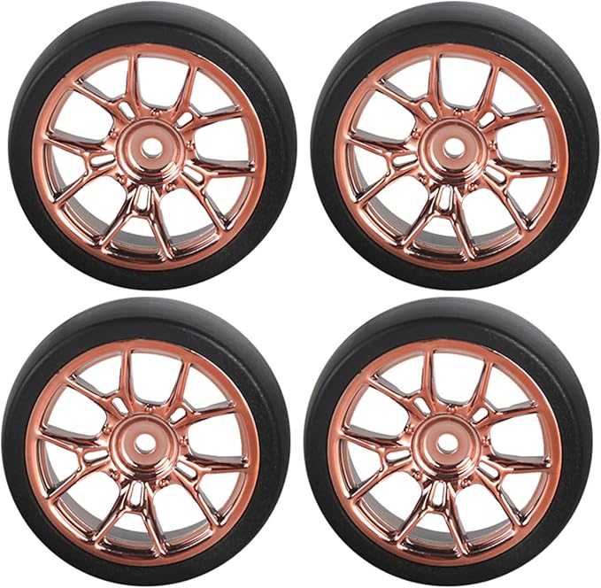 4PCS Black Toy Car Wheel Tires,48mm Simulation Rubber Tire Toy Model Spare Parts Easy Installation Small in Size,Remote and App Controlled Vehicles Parts Tires