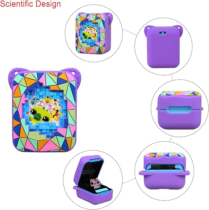 Elonbo Silicone Protective Case for Bitzee Magicals Interactive Toy, Virtual Toy Storage Cover, Electronic Pets Kids Toys Holder, Compatible with Bitzee Magicals, Purple (Only for Bitzee Magicals)