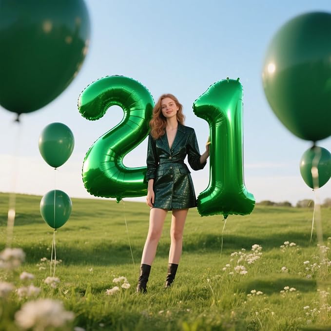 40 Inch Green Number 12 Digital Balloon,Jumbo Mylar Foil Helium Balloon for 12 Balloons for Birthday Party,Wedding Anniversary Party Decorations