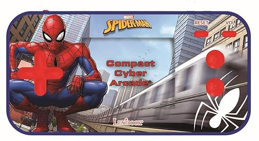 Lexibook Marvel Spider-Man Peter Parker, Compact Cyber Arcade®, Portable Gaming Console, 150 Games, LCD Colour Screen, Battery Operated, Blue, JL2367SP