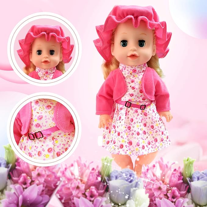 ARTST Doll Clothes,12 inch Baby Doll Clothes[6 Sets](Include 4 Hats + 1 Bowknot ) for 10/11/12 inch Baby