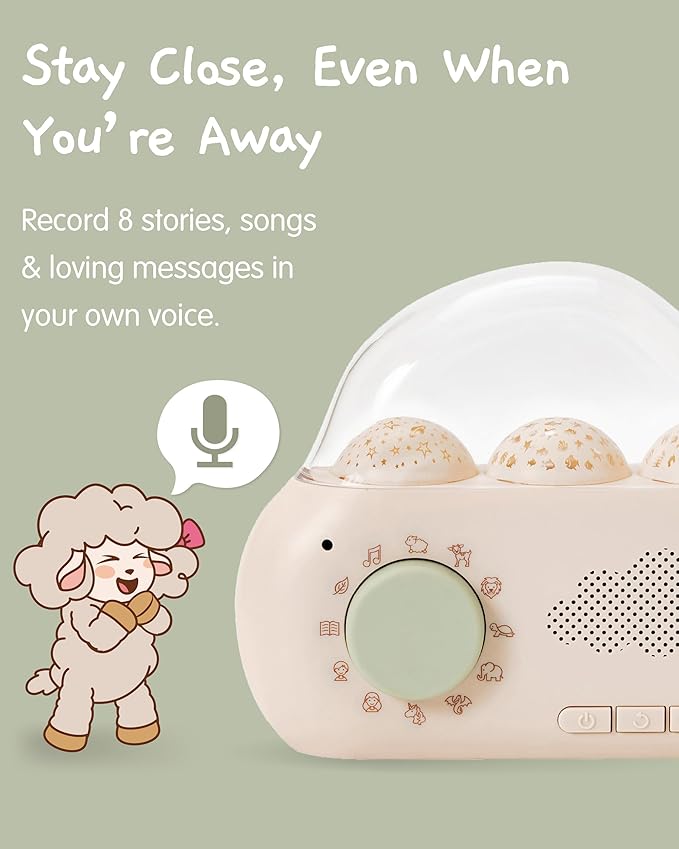 Cloudb Cloudbox Storytime Audio Story Books Toy Gift for Toddlers Kids Girls Boys | English/Spanish Voice Record Storyteller | 36 Stories, 8 Melodies, Star Projector Night Light White Noise Dreambox
