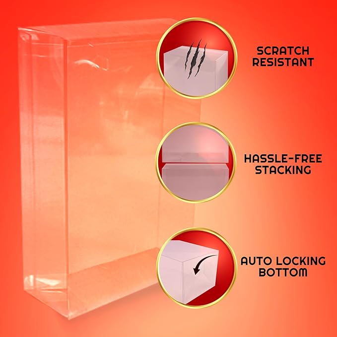 EVORETRO Display Protector Case for NECA Ultimate Action Figure Box with Hanger - 0.40 mm Thick PET Plastic Clear Case for NECA Action Figures Box, Scratch Resistant, Dustproof (10 Pack)