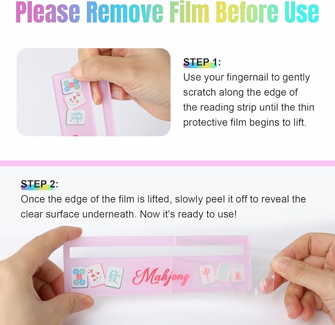 Mahjong Line Finder, 4 Pack Bright Mahjong Rules Helper Reader Beginner-Friendly Accessories - Mixed