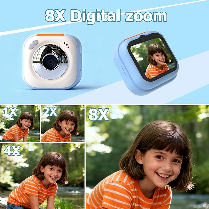 Upgrade Kids Selfie Camera, Christmas Birthday Gifts for Boys Age 3-9, HD Digital Video Cameras for Toddler, Portable Toy for 3 4 5 6 7 8 Year Old Boy Blue