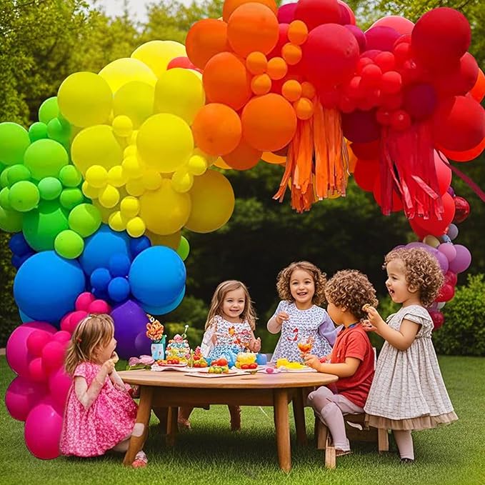 Rainbow Balloons 60 Pcs 12 Inch Latex Colorful Balloons for Balloon Garland or Arch as Birthday Party Baby Shower Wedding Party Decoration
