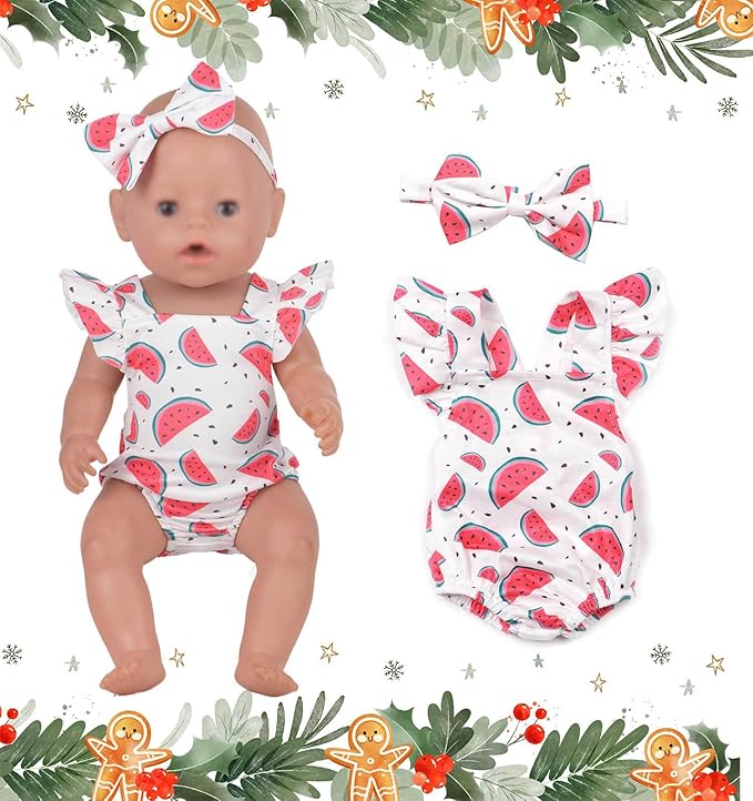 Newborn Baby Doll Clothes - Plaid, Jumpsuit, Tutu Skirt Doll Accessories for 15-18 Inch Dolls