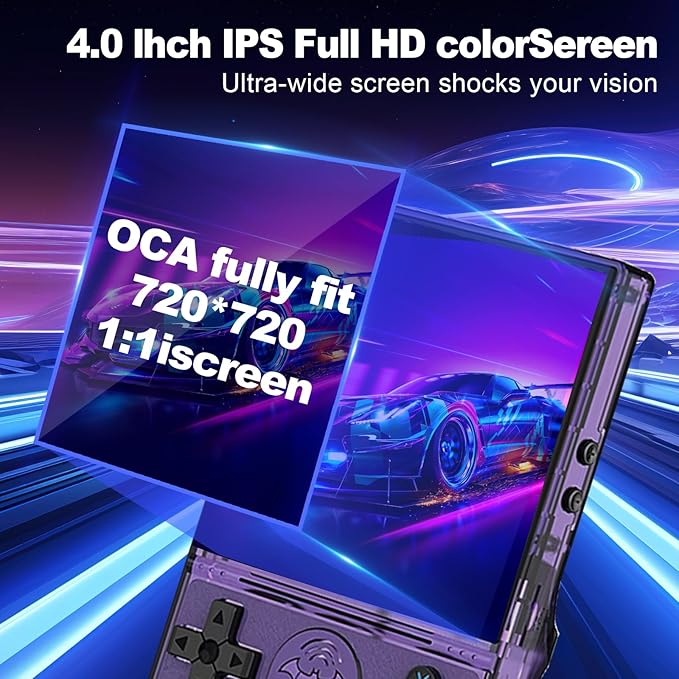 S600 Retro Gaming Console, Retro Handheld Console 4.0'' Screen Linux System, 64G TF Card, Support 30+ Simulators, 3500mAh Rechargeable Portable Pocket Arcade