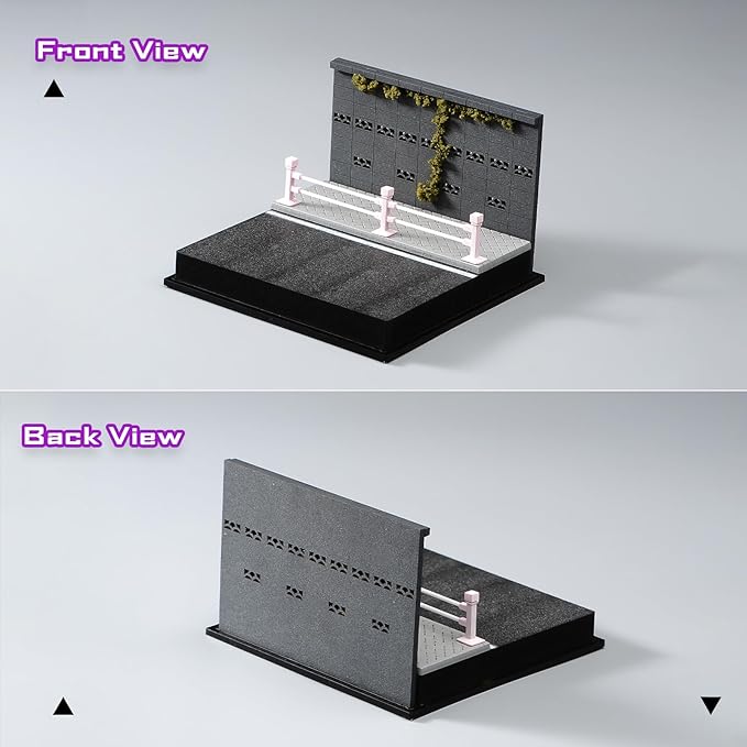 1/64 Model Car Display Case Diorama Garage,Simulated Parking Lot Model Miniature Scene Parking Lot PVC Assembly with Light Parking Space Model Display Frame Toy Display Box (Street Scene Garage)