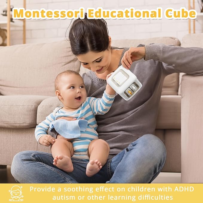 Busy Cube Toy for 1 Year Old Boy, Montessori Toys for 1+ Year Old, Travel Sensory Toys for Toddlers 1-3, Learning Fine Motor Skills| 1st Birthday Gifts 9 12 Months Baby Easter Basket Stuffers