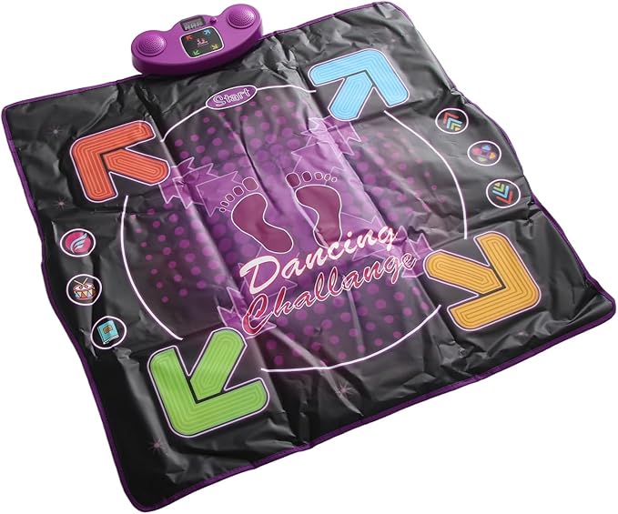 Electronic Dance Pad with Microphone Improve Coordination Dancing Mat for Kids Various Music Modes (Lighting Type)