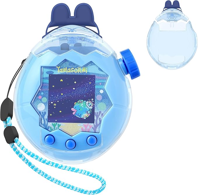 for Tamagotchi Paradise Clear Case and Replacement Lid Set, Ideal for DIY Fans, Collectors and Display, for Paradise Tamagotchi Accessories, with Lanyard (No Device/Film)