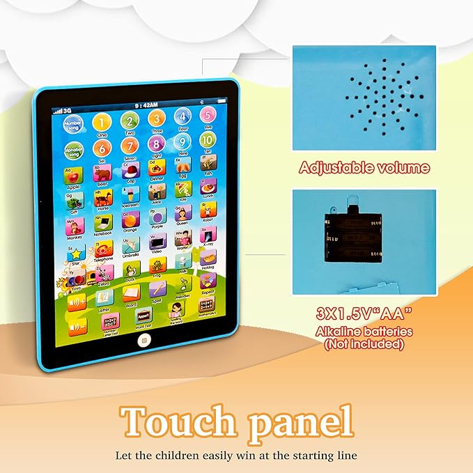 Kids Tablet -Learning Pad,with 6 Games to Learn Music/Words/Learning Letters/Alphabet,Education Tablet for Kids for Boys & Girls 3 Years Up…