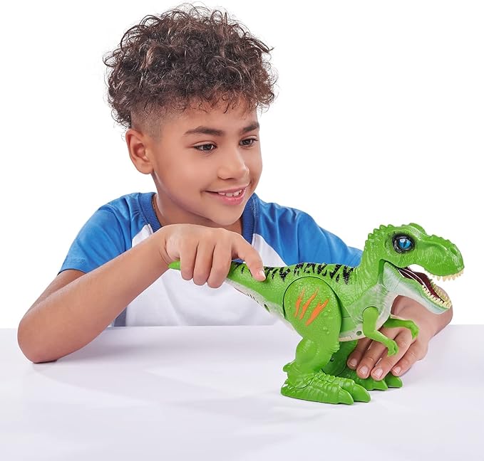 Robo Alive Attacking Green T-Rex Battery-Powered Robotic Toy by Zuru, Dinosaur Toy, Birthday Gift for Boys 3 Years Old and Up