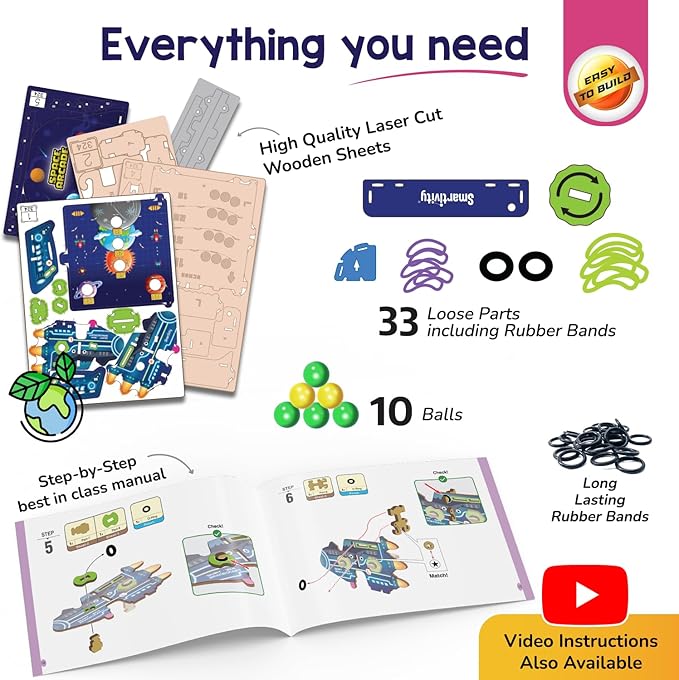 Smartivity Space Arcade Game for Kids 6+ Years I Fun 1-2 Player Shooting & Scoring Game I Birthday Gift for Boys & Girls 6,7,8,9,10,11,12,13,14 Years I Fun Screen-Free Activity for Kids