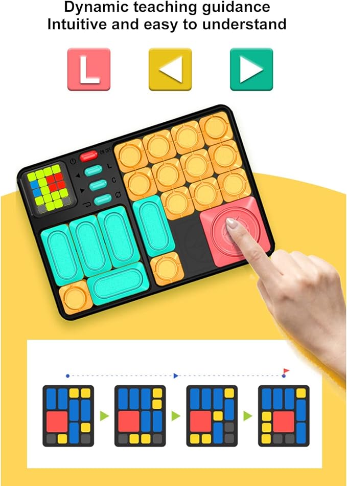 Slide Puzzle Games, Brain Teaser Puzzle Board Game Educational Interactive Handheld Brain Training Electronic Board Game for Boys Girls