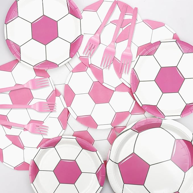 Soccer Party Decorations - 81 Pcs Party Supplies Including Soccer Plates, Napkins, Tablecloth for Kids Fan Sports Event Game Day Party Supplies, Serve 20