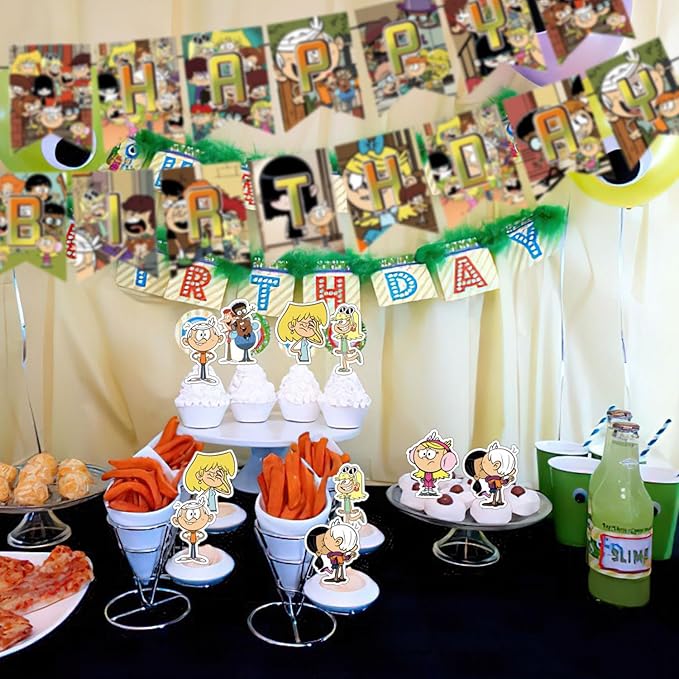 The Loud House Birthday Decoration,Loud House Party Decorations Include Banner,Cake Toppers and Ballons for Loud House Themed Birthday Supplies