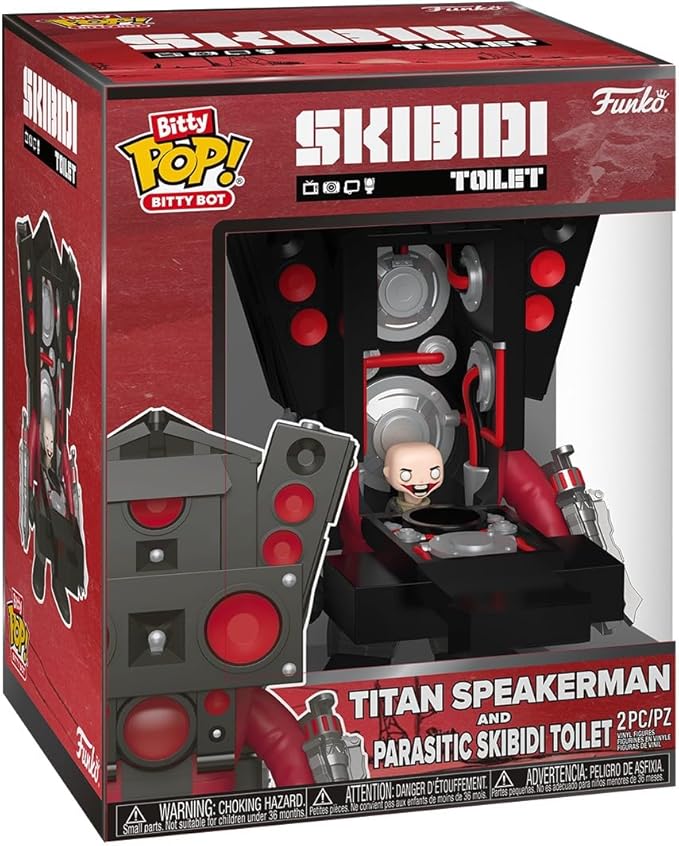 Funo Pop! Bitty Bots: Skibidi Toilet - Titan Speakerman - Parasitic Skibidi Toilet - 0.9 Inch and 4.7 Inch (11.9 Cm) - Television Collectable - Gift Idea - Toys for Kids & Adults