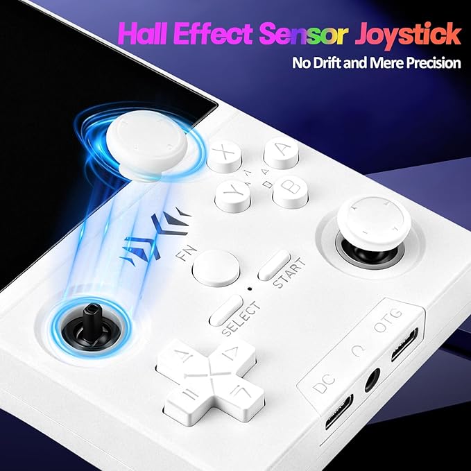 XF40V Retro Handheld Game Console, Retro Gaming Console 4.0'' IPS Screen Linux System Built-in 64G TF Card, Open Source Linux System, Preloaded 20000+ Classic Games, Portable Video Gaming (White-64G)