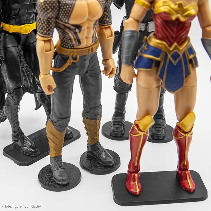 28PCS 6inch Action Figure Stand Bases, Assembly Display Holder Accessories, Fit for Most 1/12 Scale Mavel Legends Series/Gi Jeo Classified Series/D C/Mo tu Figures, Black/ Mix Square & Round Shape