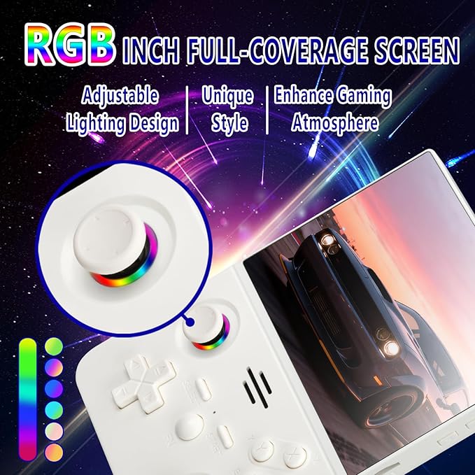 2026 NEW Upgrade RF45V Retro Handheld Game Console - 4.5 Inch Ultra-Large Screen,Support 18000+Classic Games,64G TF Card,4000mAh Battery,Linux System,Birthday Gift for Adult or Friends-White